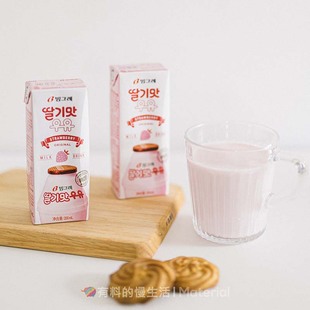 韩国进口宾格瑞草莓牛奶香蕉哈密瓜香芋饮料早餐200ml