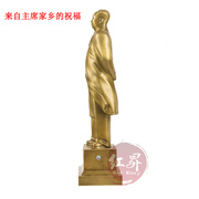 毛主席铜像全身匠k心站像家居饰品客厅摆件毛泽东风衣纯铜雕塑像
