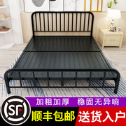 欧式铁艺床双人床简约现代1.5米公主铁床单人床出租屋铁架儿童1.8