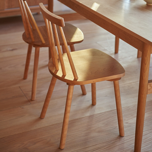 mumo木墨温莎椅北欧纯实木，现代简约家用书桌化妆靠背凳餐桌椅子