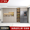 嵌入式冰箱餐边柜一体靠墙轻奢，简约现代高酒柜(高酒柜，)客厅厨房储物柜定制