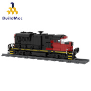 BuildMOC拼装积木玩具科技机械创意货运火车内燃机车铁路EMDSD70M