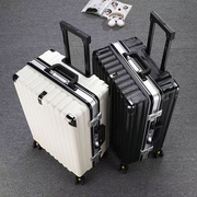 行李箱女学生旅行箱拉杆箱男万向轮皮箱子大容量密码箱铝框款