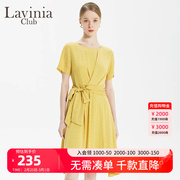 Lavinia Club拉维妮娅夏季女士连衣裙短袖裙子纯色R13L63