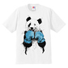 创意趣味英国原创插画恶搞动物拳击熊猫男女纯棉印花短袖t恤潮流