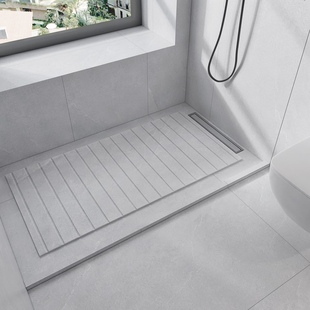 卫生间淋浴750*1500防滑凹槽带釉干粒磨砂面仿大理石浴室地板瓷砖