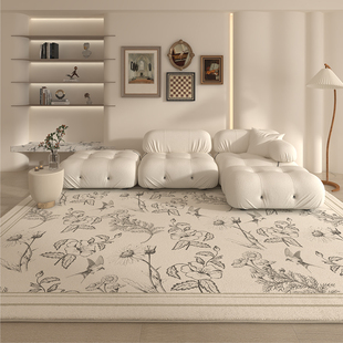 法式复古客厅地毯客厅现代简约水墨，风卧室床边地毯轻奢高级感欧式