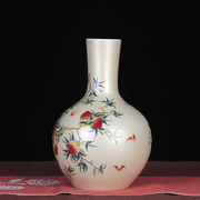 景德镇陶瓷花瓶摆件粉彩天球花瓶现代居家装饰品柜台摆件