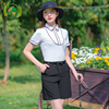 GF高尔夫女装夏季套装短袖黑色显瘦中裤透气速干运动上衣韩版服装