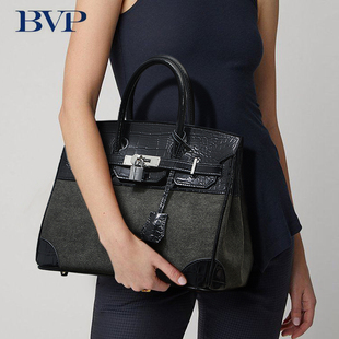 bvp奢侈品大牌鳄鱼纹真皮，铂金包2024通用大容量女士手提包