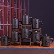 紫砂杯陶瓷泡茶杯内胆，带盖家用办公杯杯子功夫茶杯