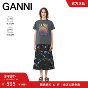 直降GANNI 火山灰渐变花朵印花圆领短袖T恤衫 T3717490