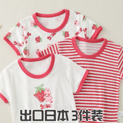 女童短袖t恤纯棉2024夏季儿童圆领，半袖上衣中小童透气打底衫