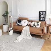 高档极简轻奢高端素色条纹，客厅沙发地毯米色线条，简约现代地垫卧室