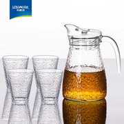 锤纹冷水壶玻璃杯套装凉水壶，大容量耐高温玻璃，泡茶壶冷泡家用水杯