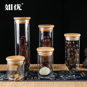 文玩收纳盒密封罐保存佛珠，手串核桃装串珠，的盒子展示盒透明玻璃瓶