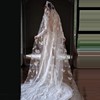 新娘结婚森系头纱头饰重工珍珠，蕾丝奢华超长拖尾软纱旅拍复古