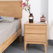 北欧半岛床头柜简约现代双抽收纳柜时尚卧室家具，床边柜实木床头柜