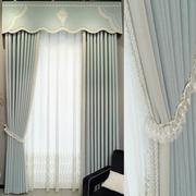 雪尼尔窗帘布料高档客厅卧室飘窗加厚遮光素色拼接窗帘感