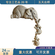 三只象树脂园艺，摆件cuteelephantfigurines大象悬挂小象工艺品