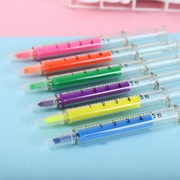 创意斜头彩色荧光笔搞怪可爱针管注射器学生儿童彩色标记笔