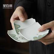 远山粗陶茶杯垫功夫茶具茶托隔热杯托家用陶瓷创意小杯垫茶道配件