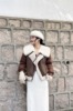 时尚大翻领短款高级感羊羔毛羽绒棉服冬2023女设计感小众外套