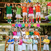儿童彩色t恤夏季纯色纯棉糖果色，短袖小学生毕业班服幼儿园亲子装
