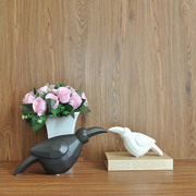 北欧摆件现代家居装饰品，小鸟摆设软装美式创意工艺品黑白小鸟摆件