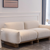 北欧中古实木布艺沙发组合小户型羊圈绒侘寂风奶油系模块沙发定制