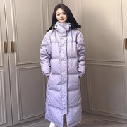 90白鸭绒羽绒服女长款2023冬季高端小众设计加厚防风保暖外套