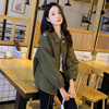 微胖mm2-300斤女韩版军绿色工装外套，休闲风百搭风衣夹克上衣秋季