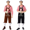 德国男款红格子啤酒黑色背带裤套装 巴伐利亚传统节派对服亚马逊