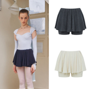 高级感pehrt芭蕾裤裙少女，韩国复古法式甜美荷叶，边高腰半身短裙