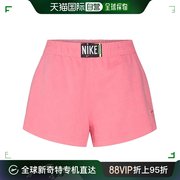 美国直邮nike耐克女士休闲短裤，粉色松紧腰，徽标夏季运动舒适透气