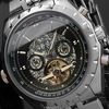 防水精钢机械表金属商务时尚手表手表可以外贸机械表日历