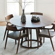 北欧白蜡木圆餐桌，现代简约客厅大圆桌，家用实木吃饭桌小户型餐桌椅