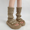 夜间教习室腿套y2k中筒夏季金属标亚文化袜套针织，秋冬毛线堆堆袜