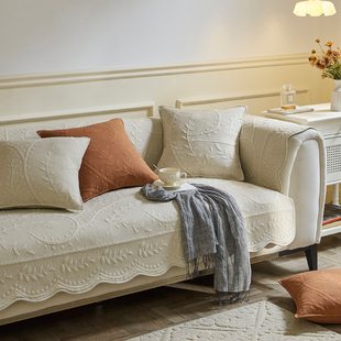 美式沙发垫轻奢高级感全棉四季通用防滑坐垫子套罩2024盖布巾