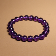 方言高品质乌拉圭原石原矿紫水晶9mm圆珠手串手链A5