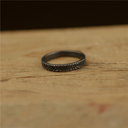 做黑做旧星云-幸运银戒指，原创设计纯银，s990手工尾戒对戒学生礼物