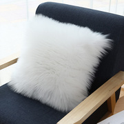 北欧长毛绒白色毛抱枕(毛抱枕)汽车，腰枕沙发枕头，靠垫套办公室卧室靠枕含心