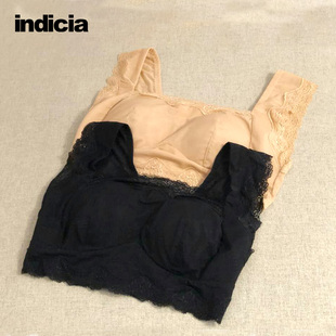 indiciany219-1裹胸内衣蕾丝，花边杏色黑色背心吊带，胸罩时尚女装
