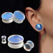 旅悦 欧美风格透明实心玻璃石头耳廓耳扩饰品耳环耳洞撑大耳饰