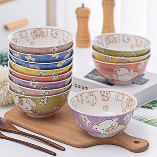 景德镇陶瓷十二生肖碗家用单个卡通饭碗可爱创意，泡面碗家庭分餐碗