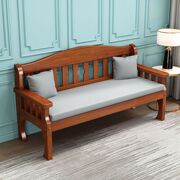 新中式全实木沙发组合三人位松木沙发小户型客厅单人木沙发经济型