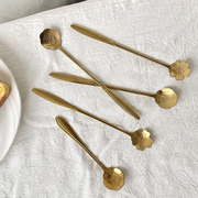 玫瑰花瓣咖啡勺子不锈钢樱花，搅拌勺日式ins风，创意可爱长柄甜品勺