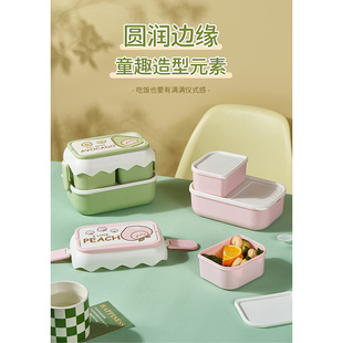 可爱多层饭盒日式分隔便当盒微波炉加热上班族打包餐具便携手提女