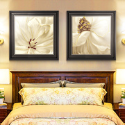 现代美式卧室装饰画复古花卉主卧房间床头挂画酒店老人房壁画温馨