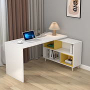北欧转角书桌家用卧室简易旋转写字办公桌电脑桌学生书桌书柜组合